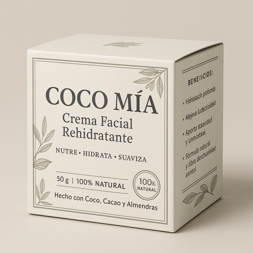 🌿 COCO MÍA – Crema Facial Rehidratante Natural