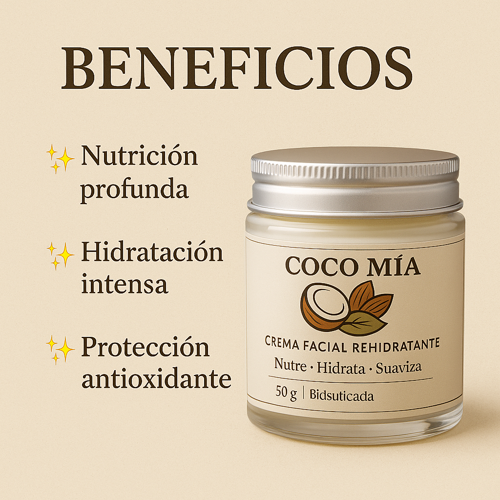 🌿 COCO MÍA – Crema Facial Rehidratante Natural